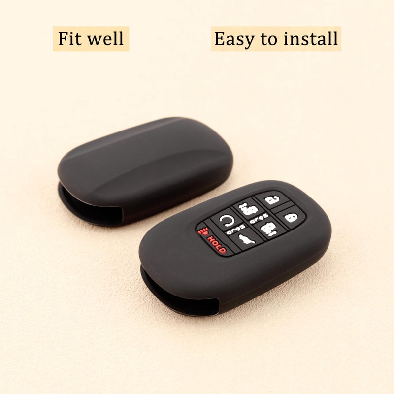 TANDRIVE Key Fob Cover for Honda 2025 2026 Odyssey, 7 Button, Silicone, 2-Pack, Black - Image 4